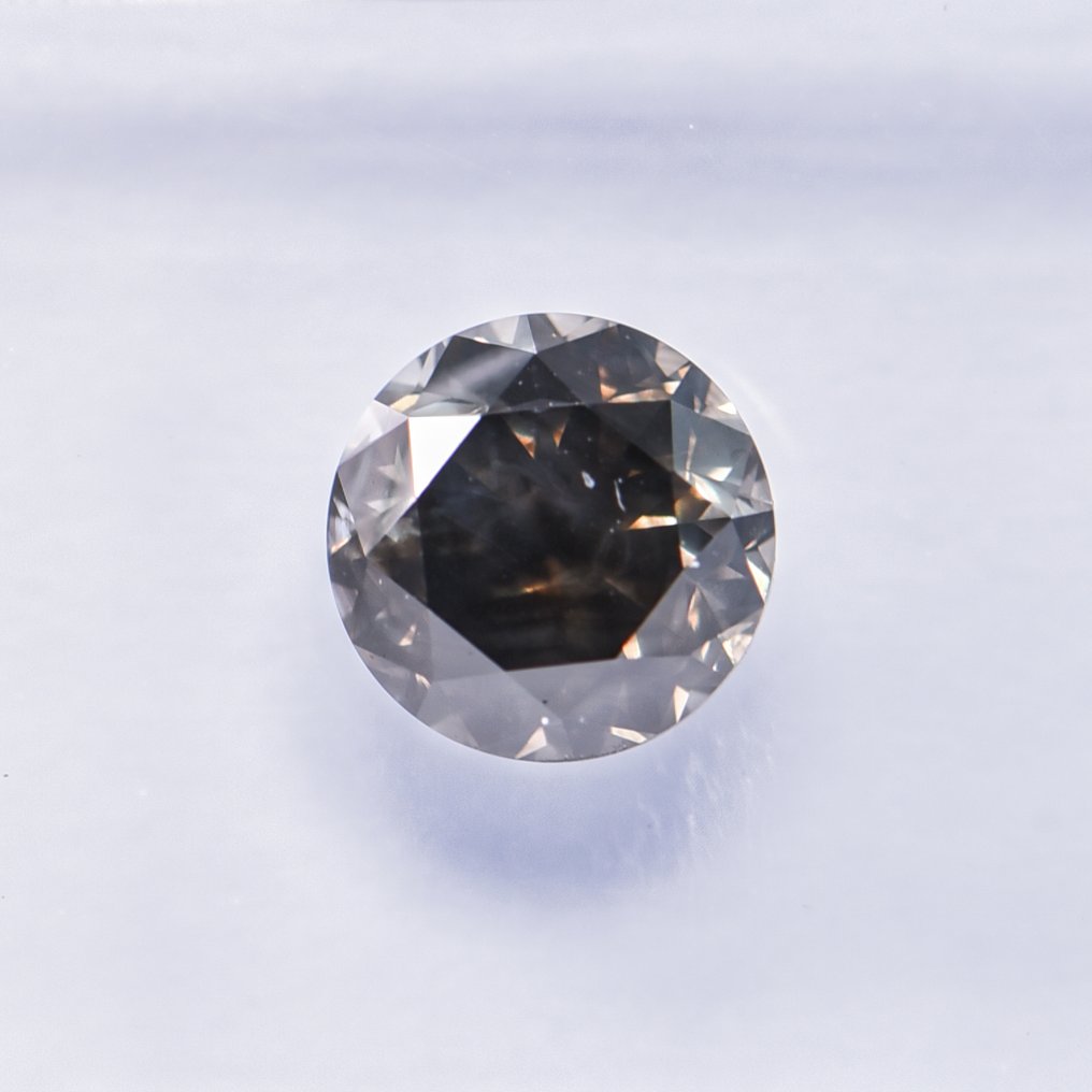 没有保留价 - 1 pcs 钻石 (天然色彩的) - 1.01 ct - 圆形 - Fancy deep 稍帶綠色的 灰色 - SI2 微内含二级 - 国际宝石研究院(IGI) - VG #2.1