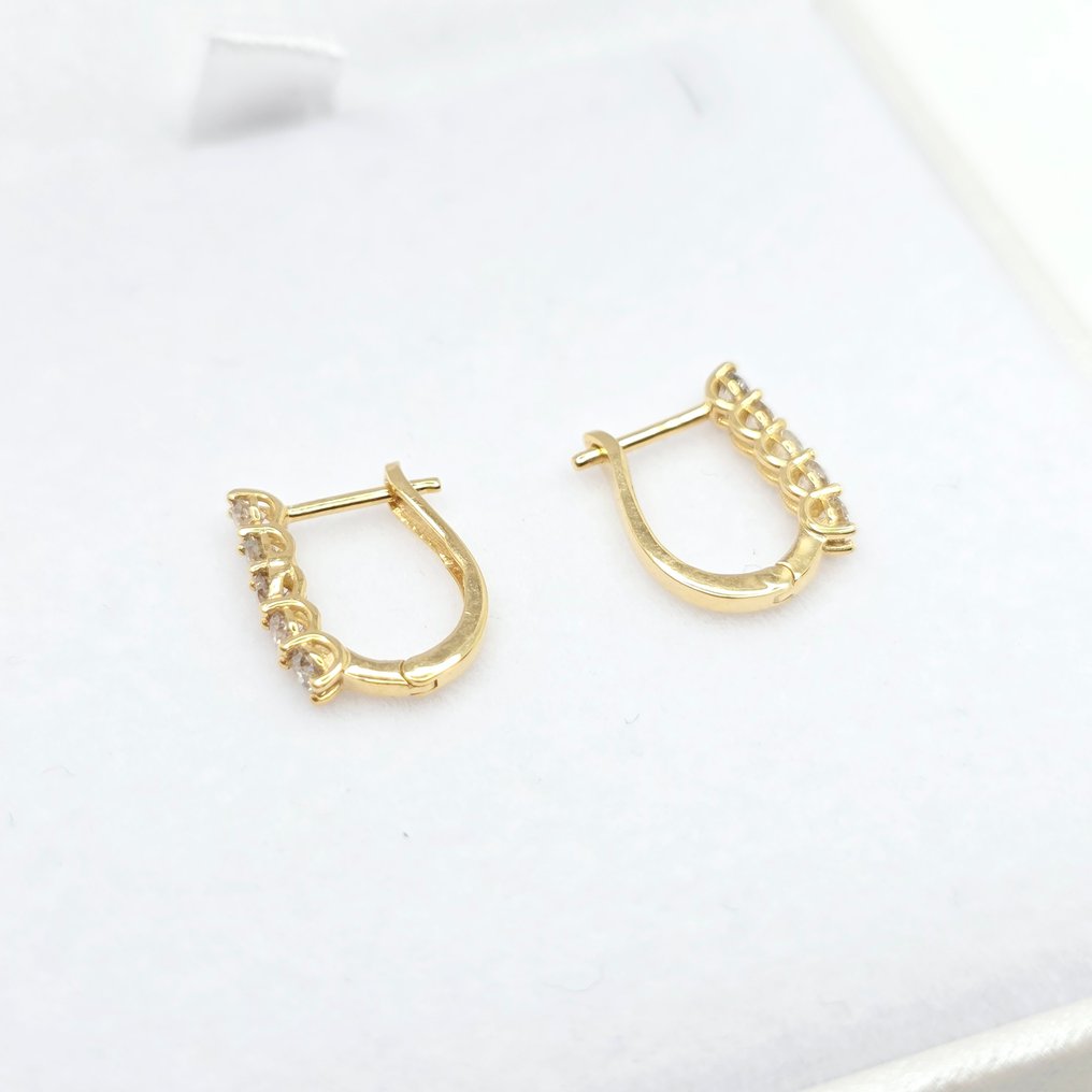 Nincs minimálár - Drop fülbevaló - 14 kt. Sárga arany - 0.45ct. tw. Gyémánt (Természetes) #1.0