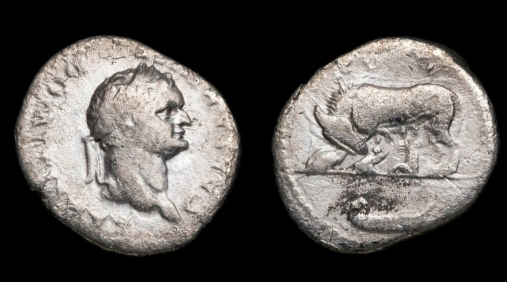 Ρωμαϊκή Αυτοκρατορία. Domitian (AD 81-96). Denarius Roma - Loba (χωρίς τιμή ασφαλείας) #1.0