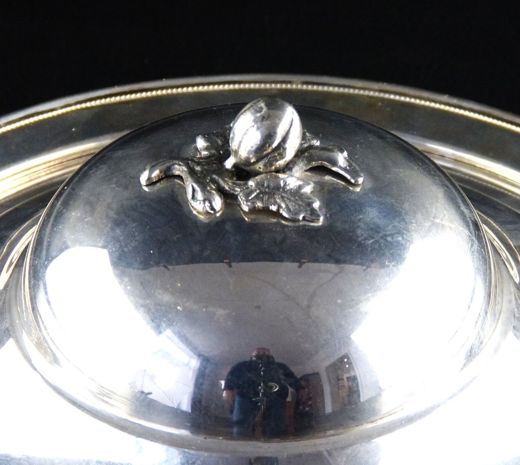 Σουπιέρα - Warmhalteterrine, Servierschüssel - rund - .900 silver #4.3