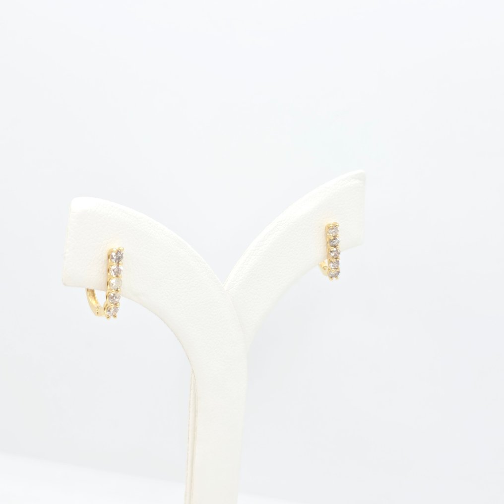 Nincs minimálár - Drop fülbevaló - 14 kt. Sárga arany - 0.45ct. tw. Gyémánt (Természetes) #2.1