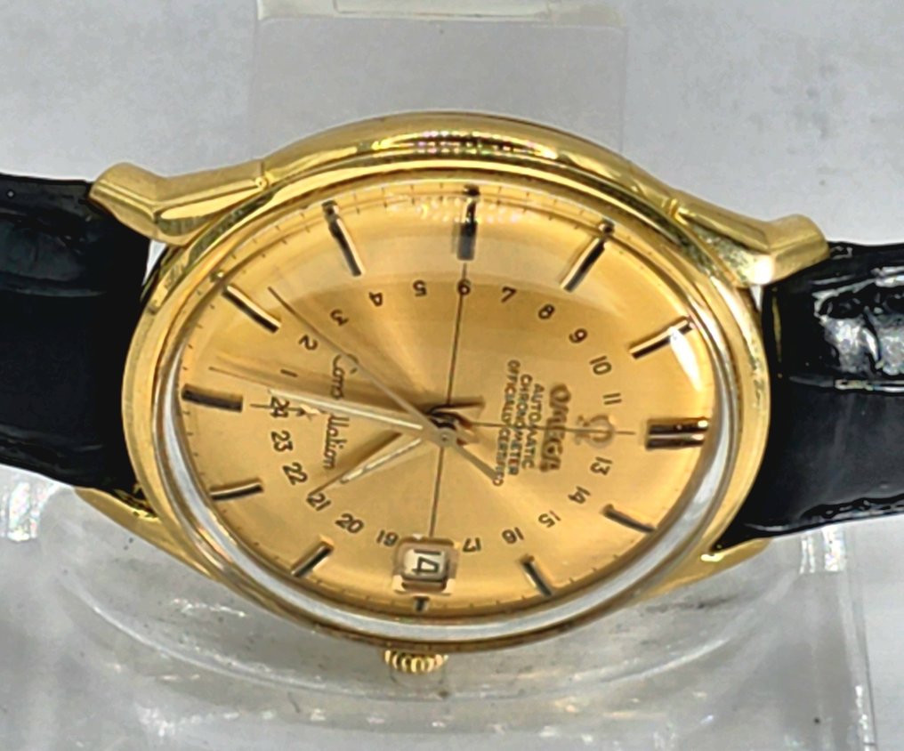 Omega - 18K Goldarmbanduhr Constellation - Chronometer - Kaliber 561 - 24 Std Ziffernblatt - Schweiz um 1963 - Mænd - 1960-1969  #4.3