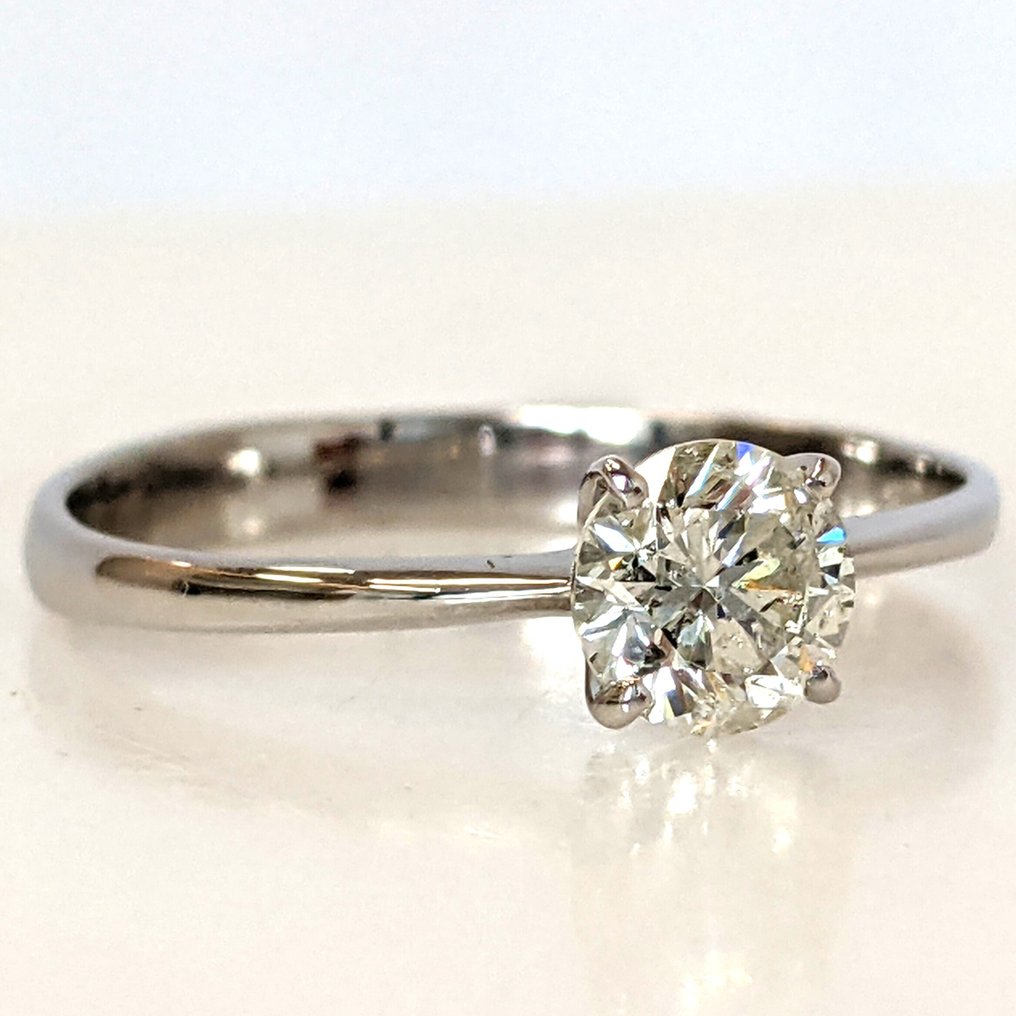 沒有保留價 - 戒指 - 14 克拉 白金 - 0.57ct. tw. 鉆石 (天然) - GWLab #1.0