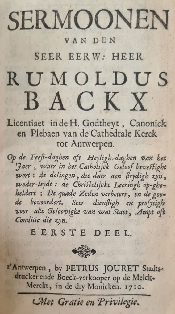 Rumoldus Backx - Sermoonen - 1710 #1.0