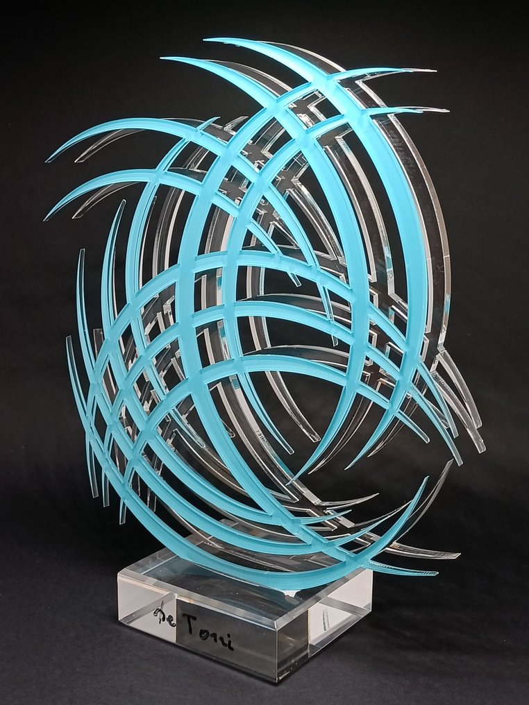 Cesare De Toni (1949) - Curvismo dello spazio Sequenza F. 13 Turchese #1.0