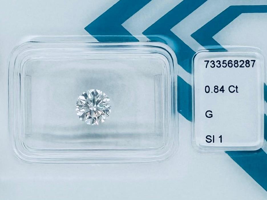 No reserve price - 1 pcs Diamond (Natural) - 0.84 ct - Round - G - SI1 - International Gemological Institute (IGI) #2.1