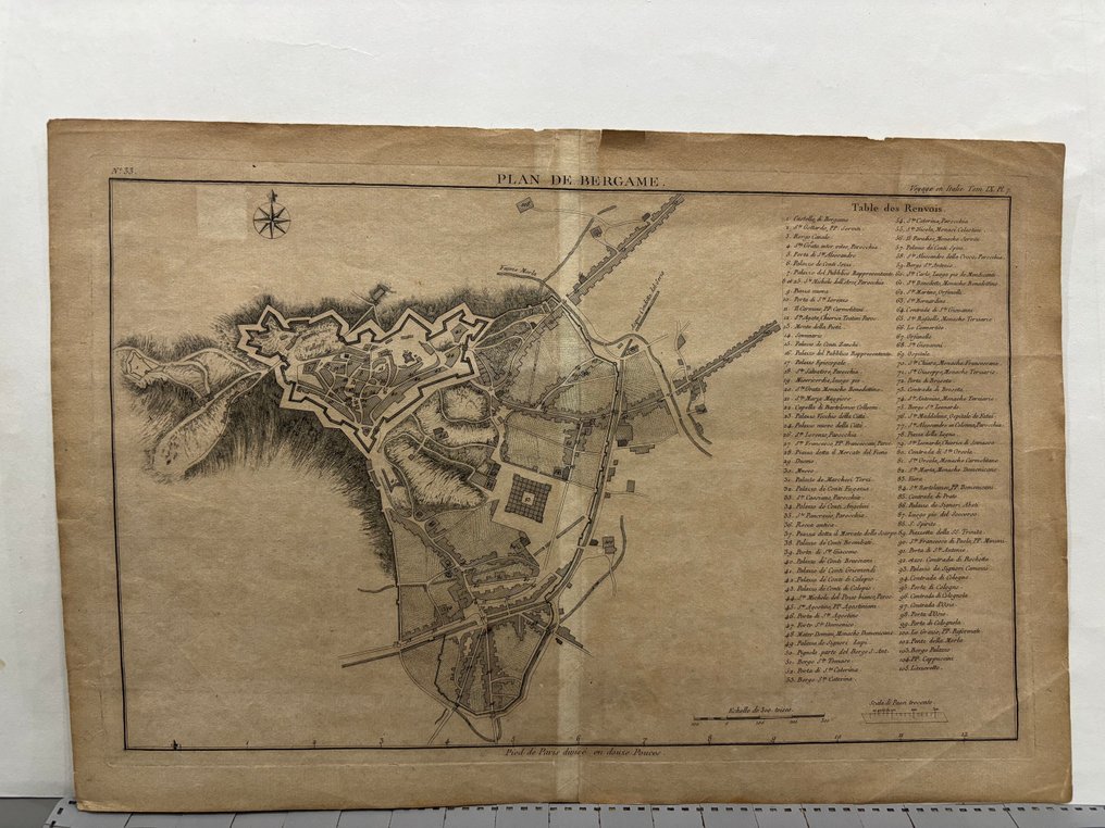 France - Bergamo; Joseph-Jérome De Lalande - Plan de Bergame - 1781-1800 #1.0