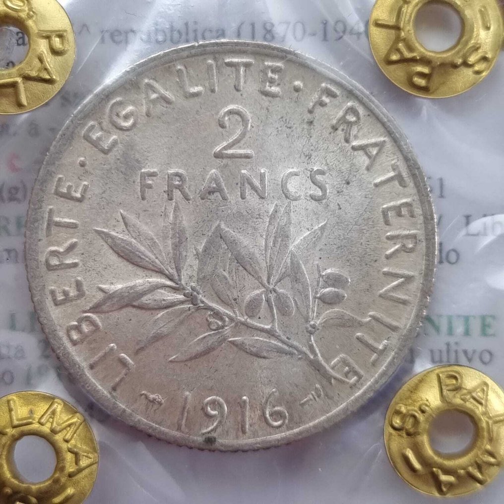 法国. Lotto di 5 monete in argento, 1916/1961 (没有保留价) #1.0