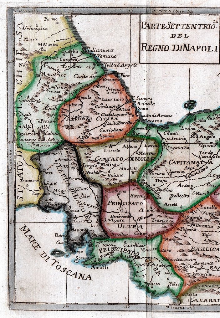 Italy - Campania, Basilicata, Puglia, Abruzzo, Molise; D. Terres - Parte Septentrio. del Regno di Napoli - 1791 #1.0