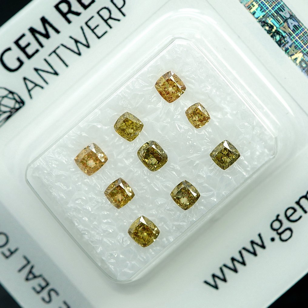 9 pcs Diamant  (Natur)  - 1.06 ct - Pude - VS1, I1 - Gem Report Antwerp (GRA) #2.1