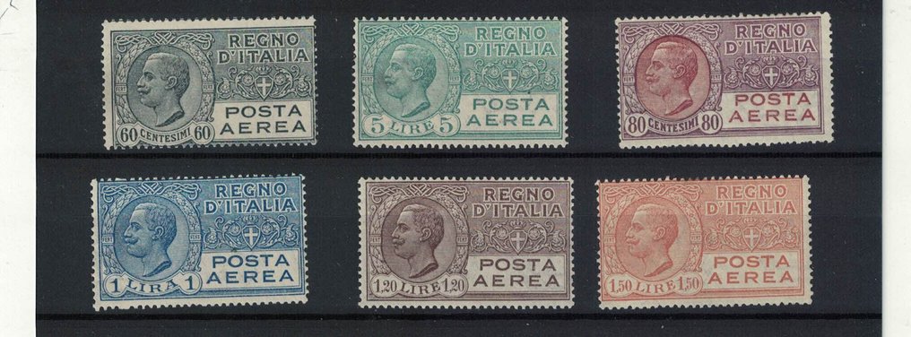 義大利王國  - 1926-28 完整的两套航空邮件系列 - sassone S1500-S1501 #1.0