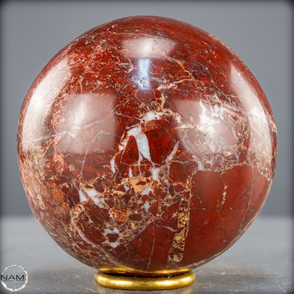 Natuurlijk zeldzaam rood jaspis-quartz Sphere, Himalaya- 1784.71 g #1.0