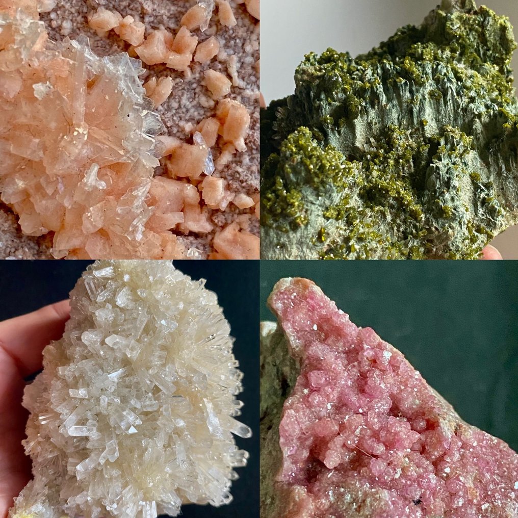 Collection of very beautiful minerals. Crystal cluster - Height: 17 cm - Width: 9 cm- 1683 g - (4) #1.0