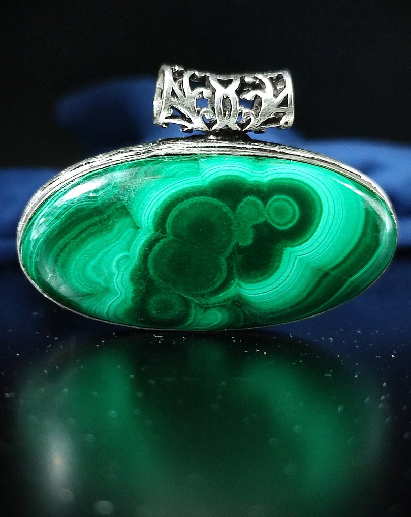 Πολύ όμορνο κρεμαστό από Μάλαχιτ ασήμι 925 με δωρεάν αποστολή. - Κρεμαστό κόσμημα #2.1