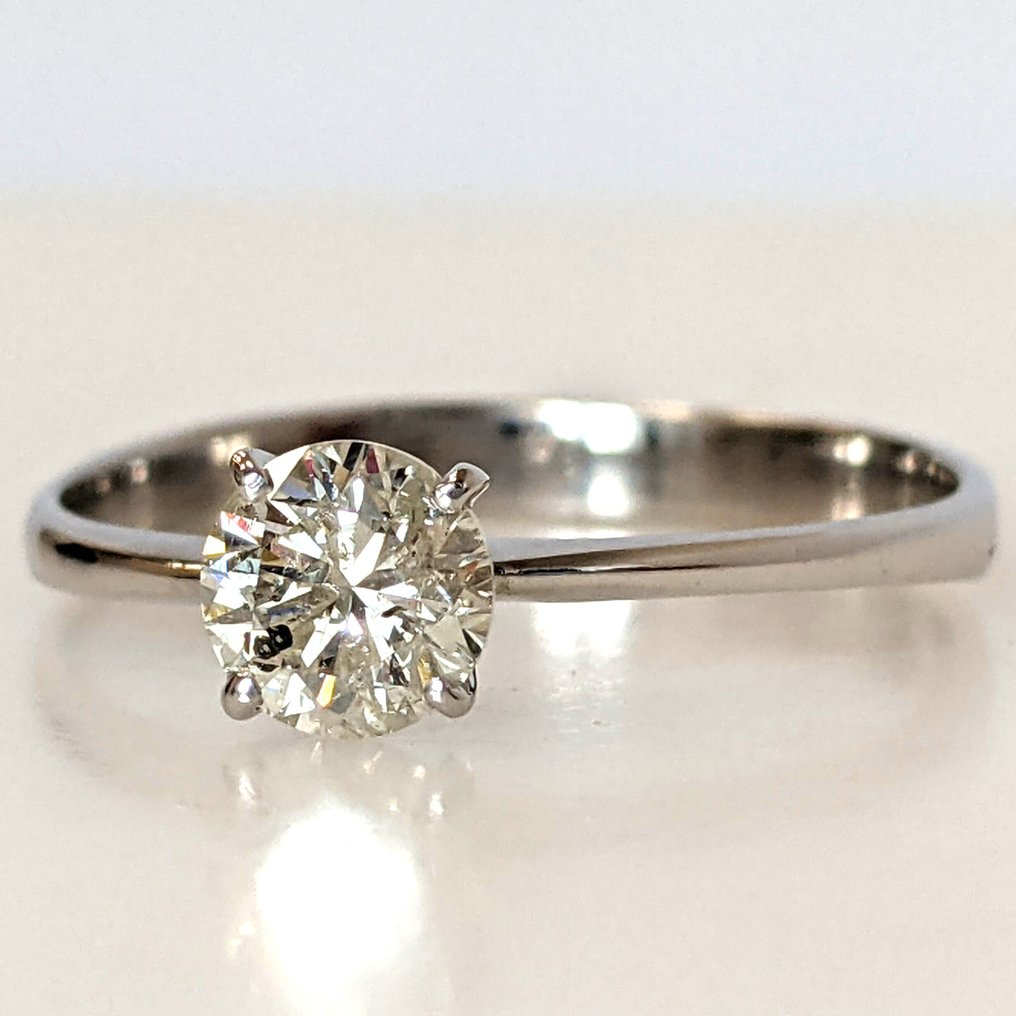 沒有保留價 - 戒指 - 14 克拉 白金 - 0.57ct. tw. 鉆石 (天然) - GWLab #1.0