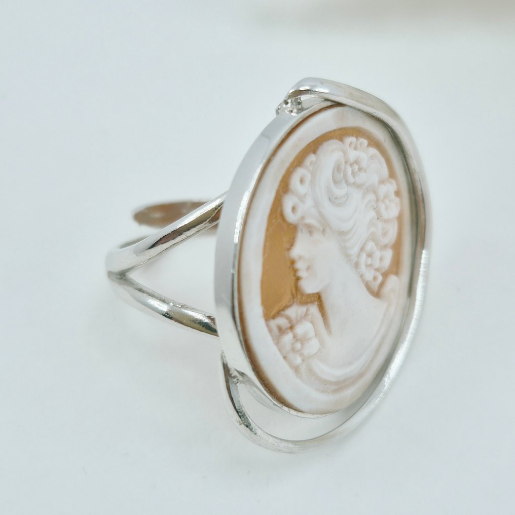 Prata - Anel - CAMMEO inciso a mão #3.2