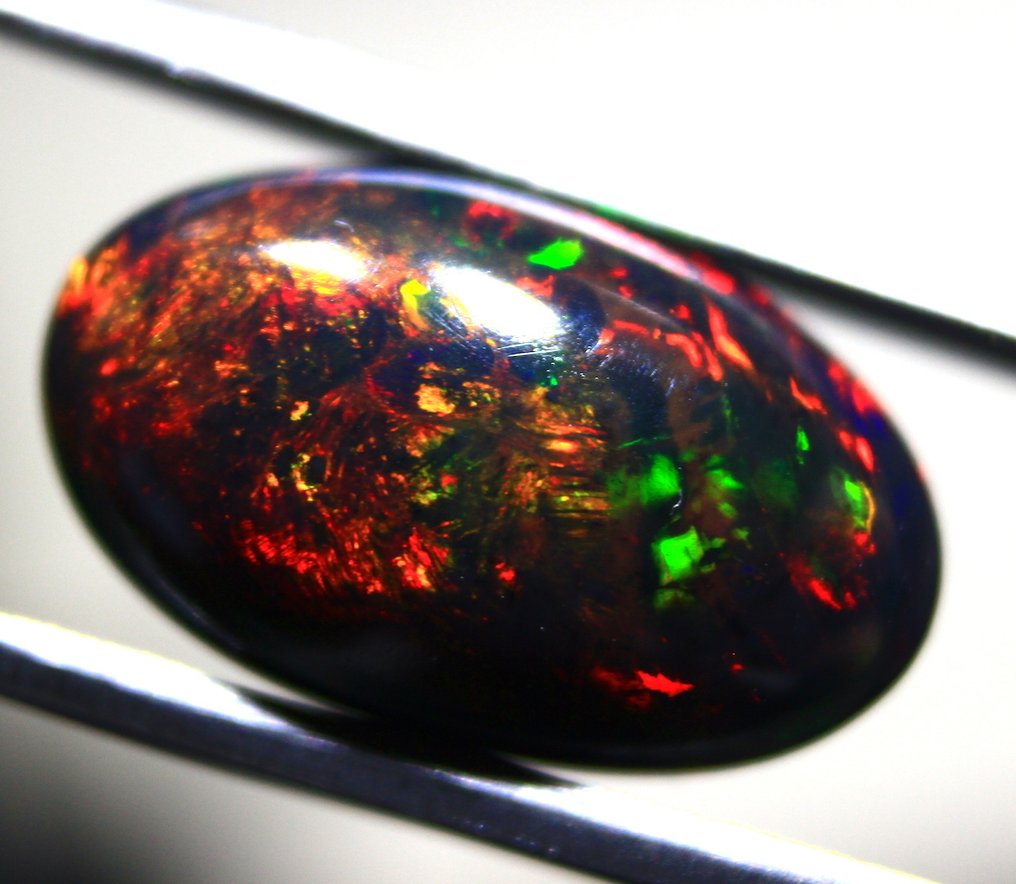 免运费 4.30 克拉 天然埃塞俄比亚黑欧泊 弧面形 - 高度: 17 mm - 闊度: 10 mm- 0.86 g #3.2