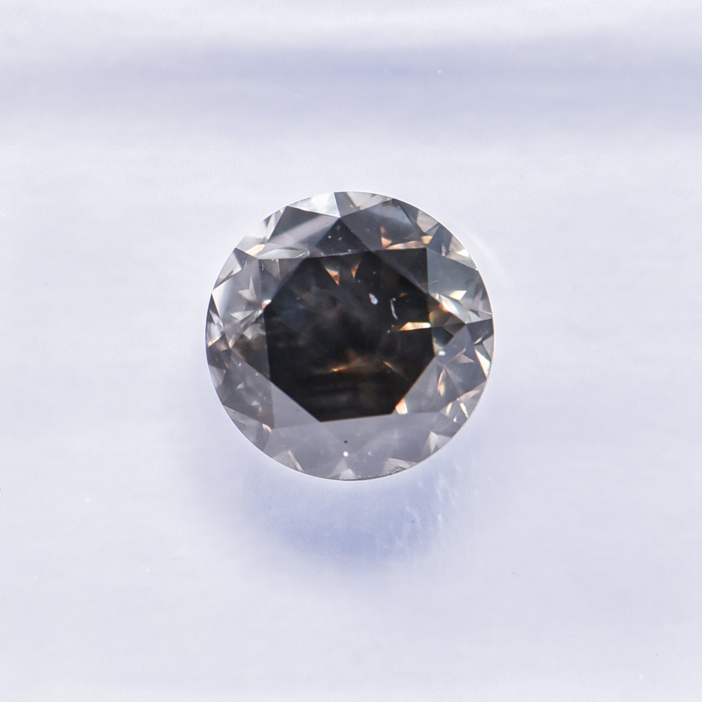 没有保留价 - 1 pcs 钻石 (天然色彩的) - 1.01 ct - 圆形 - Fancy deep 稍帶綠色的 灰色 - SI2 微内含二级 - 国际宝石研究院(IGI) - VG #3.2