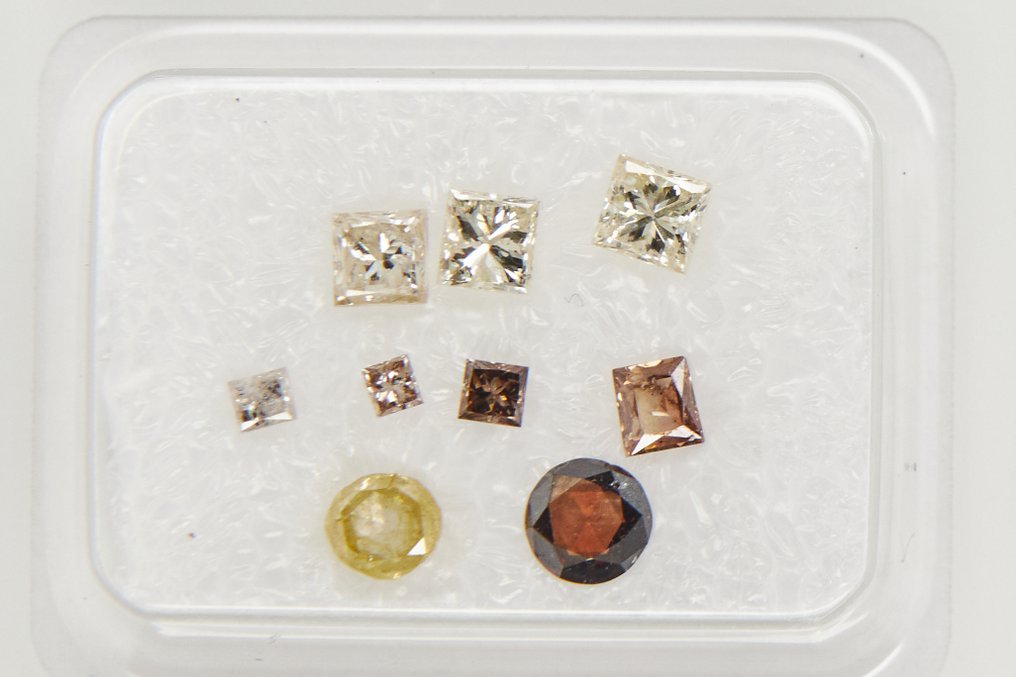 χωρίς τιμή ασφαλείας - 9 pcs Διαμάντι  (Φυσικό)  - 1.00 ct - Mixed shape - SI1, SI2, I3 - Gem Report Antwerp (GRA) #2.1