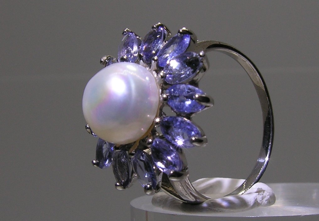 Tanzanit gyűrű - Magasság: 30.6 mm - Szélesség: 20.8 mm- 5.7 g - (1) #1.0