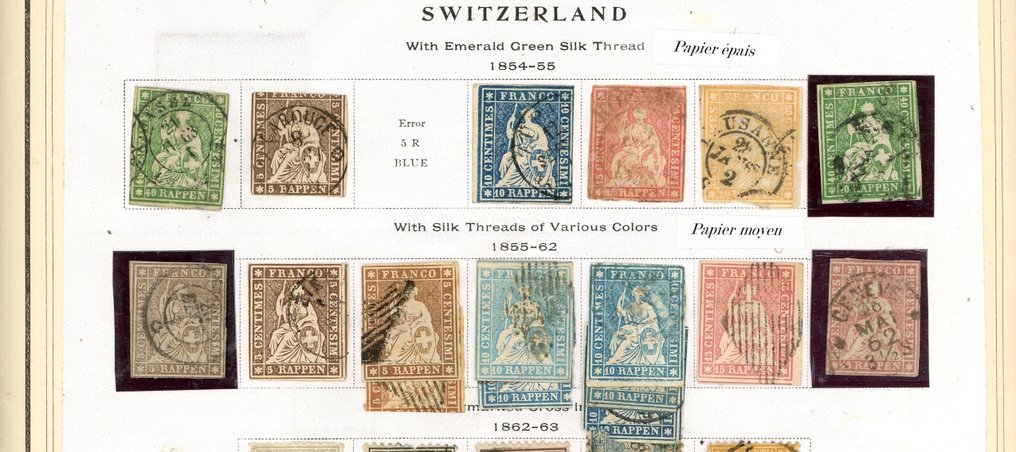 Ελβετία 1850 - Μια πολύ καλή συλλογή, που ακολουθείται από τα κλασικά: Ταχυδρομείο, φόροι, καθιστές Ελβετίες,... #1.0
