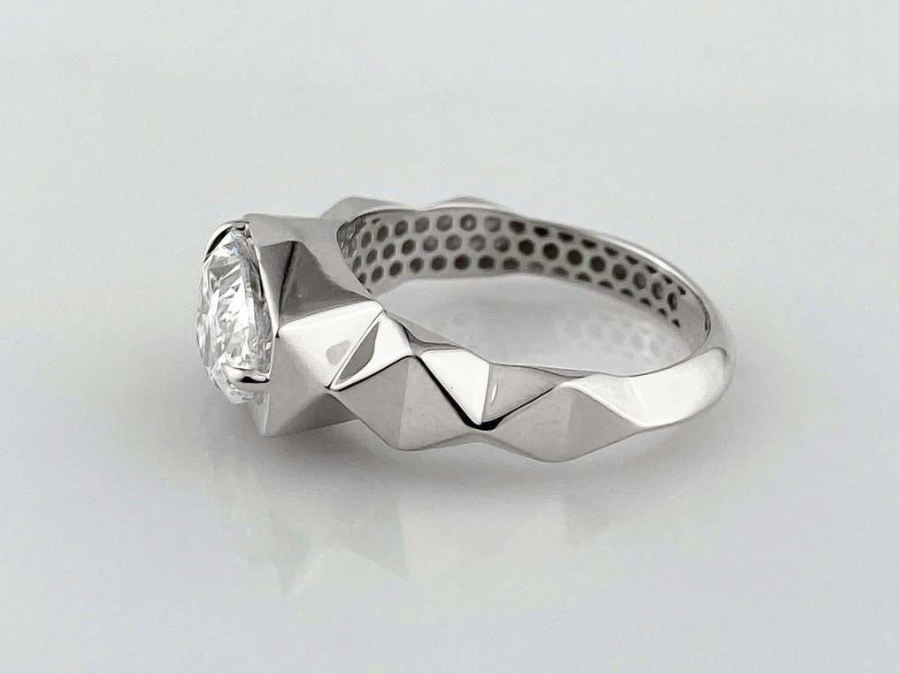 Δαχτυλίδι - 14 καράτια Λευκός χρυσός -  2.09ct. tw. Διαμάντι (Εργαστηριακής καλλιέργειας) #2.1