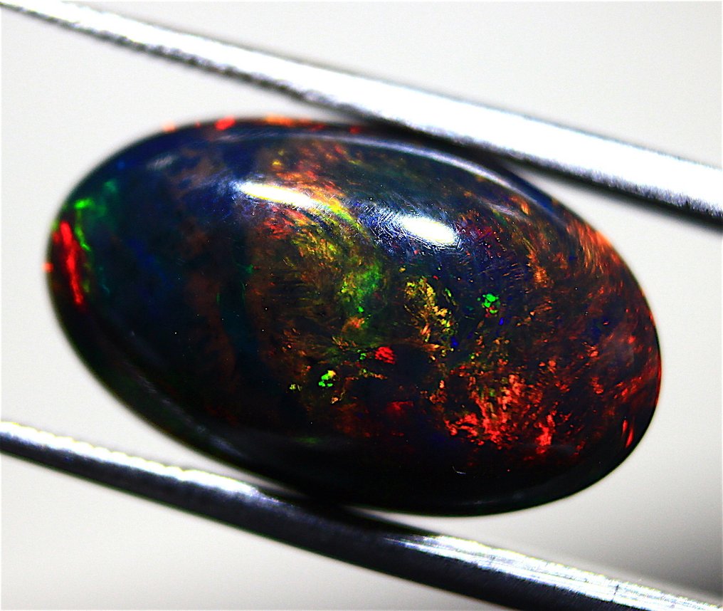 免运费 4.30 克拉 天然埃塞俄比亚黑欧泊 弧面形 - 高度: 17 mm - 闊度: 10 mm- 0.86 g #2.1