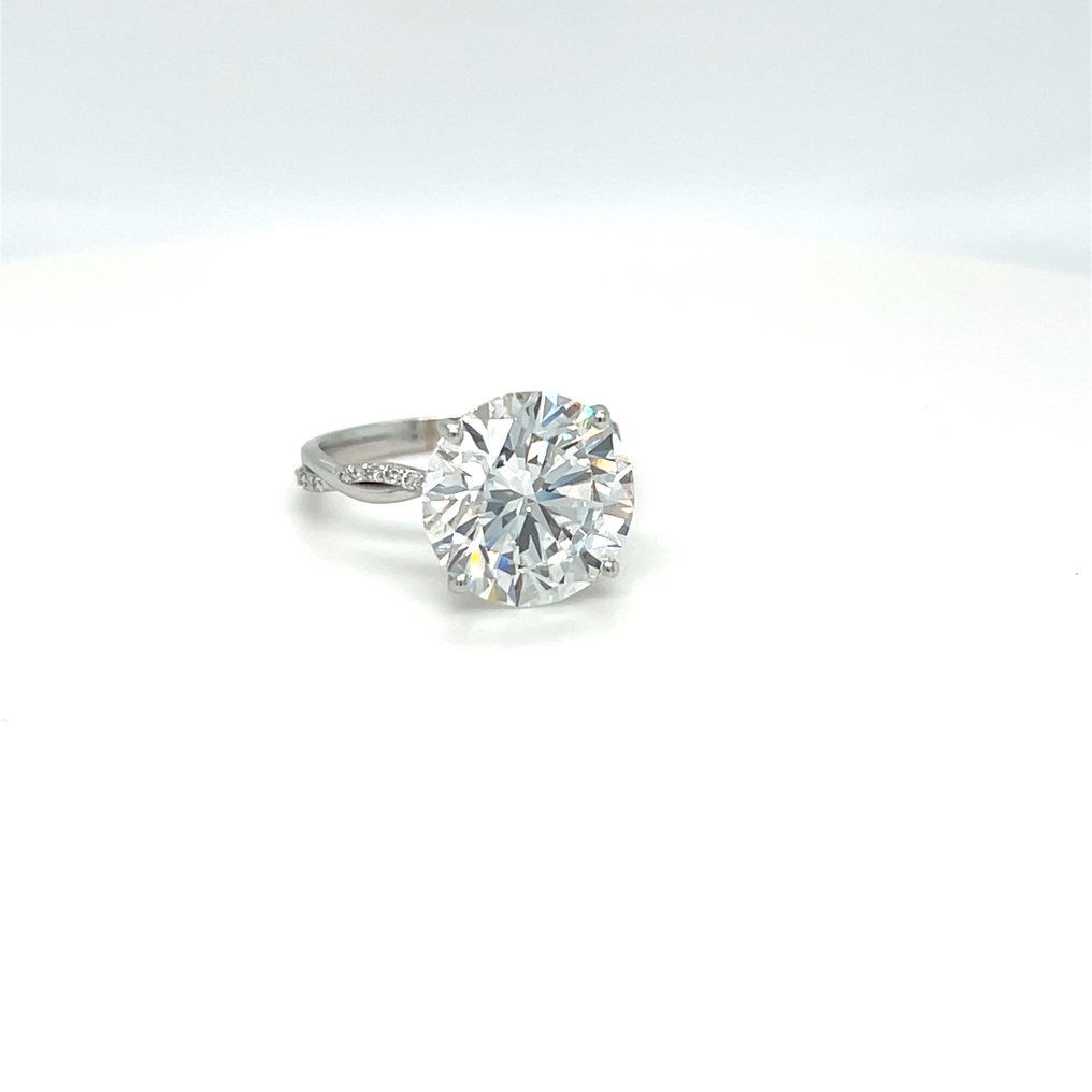 Ring - 14 karaat Witgoud - 5.22ct. tw. Diamant (Lab-grown) - Diamant #1.0
