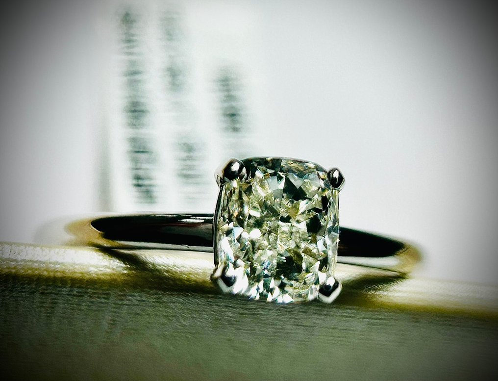 沒有保留價 - 戒指 - 18 克拉 白金 -  1.01ct. tw. 鉆石 (天然) #1.0