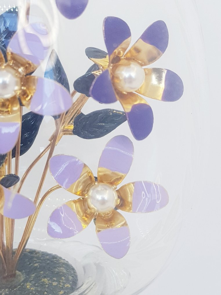 法贝热鸡蛋 - 《紫色花束》由Fabergé/Franklin Mint出品 - 水晶, 镀金 #3.2