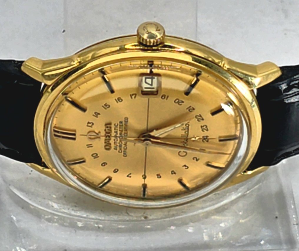 Omega - 18K Goldarmbanduhr Constellation - Chronometer - Kaliber 561 - 24 Std Ziffernblatt - Schweiz um 1963 - Mænd - 1960-1969  #3.2