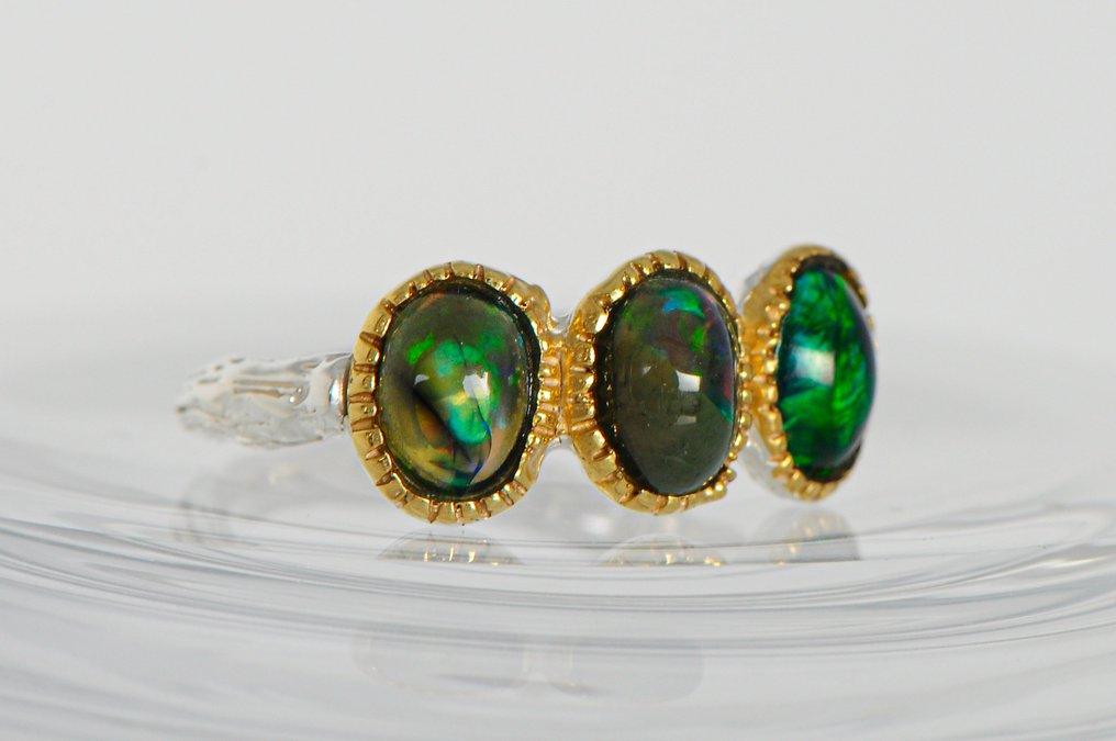 925 silver - opal - Ring #3.2