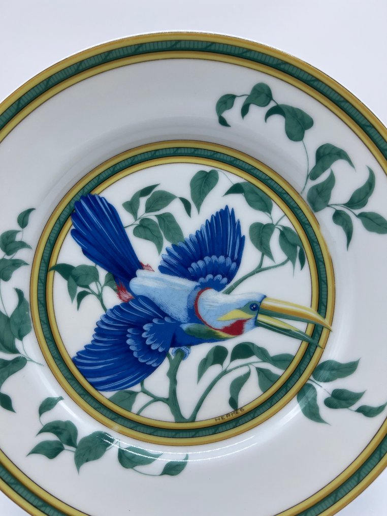 Hermès - Limoges - 早餐盘 - Toucans - 瓷器 #1.0