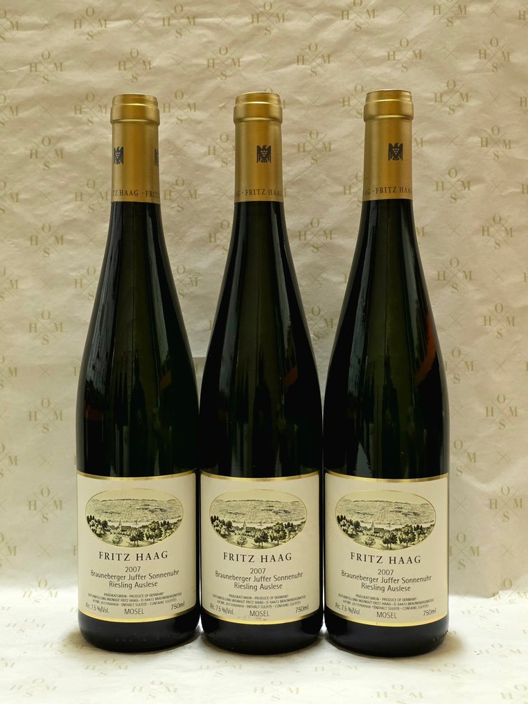 2007 Fritz Haag, Goldkapsel, Brauneberger Juffer Sonnenuhr - Mosel Auslese - 3 Pullot (0.7 L) #1.0