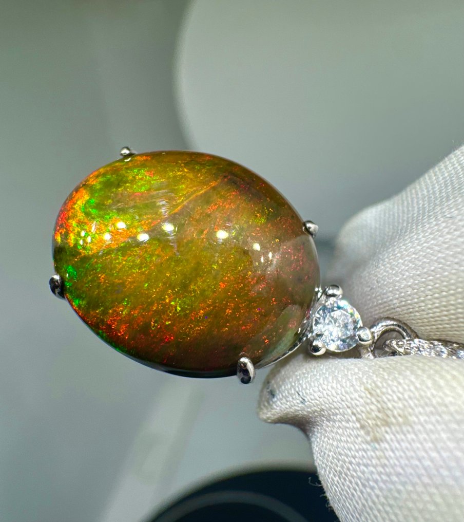 蛋白石 吊坠 - 高度: 29 mm - 宽度: 13.5 mm- 2.66 g - (1) #1.0