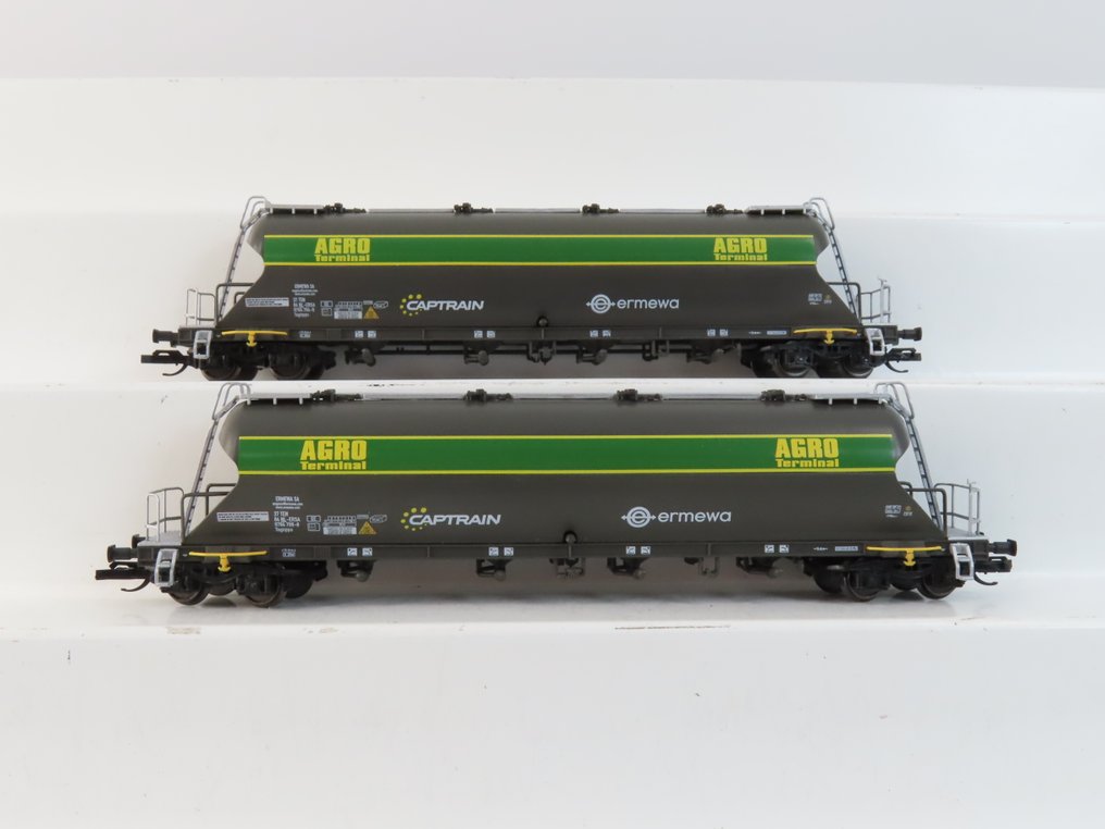 Tillig TT Bahnen TT - 01002 - Modeltog godsvogn sæt (1) - To-delt sæt silo vogne 'AGRO' - CAPTRAIN #1.0