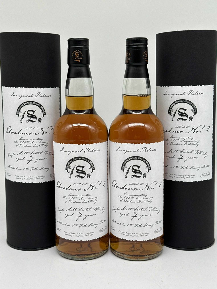 Edradour No. 2 Inaugural Release - 2018 - 7yo - 200th Distillery Anniversary - Signatory Vintage  - 70cl - 2 bottles #1.0