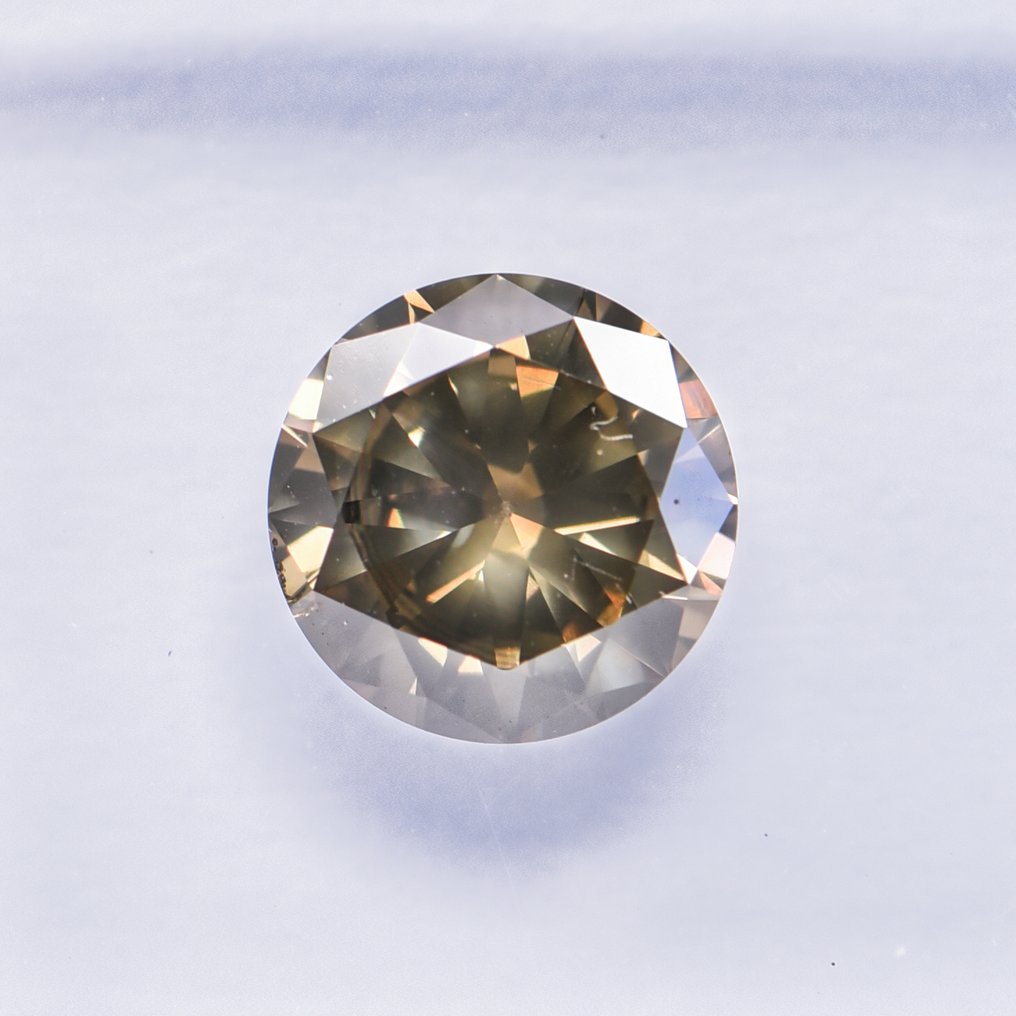 没有保留价 - 1 pcs 钻石 (天然色彩的) - 1.00 ct - 圆形 - Fancy deep 稍帶綠色的 灰色 - SI2 微内含二级 - 国际宝石研究院(IGI) - VG #1.0