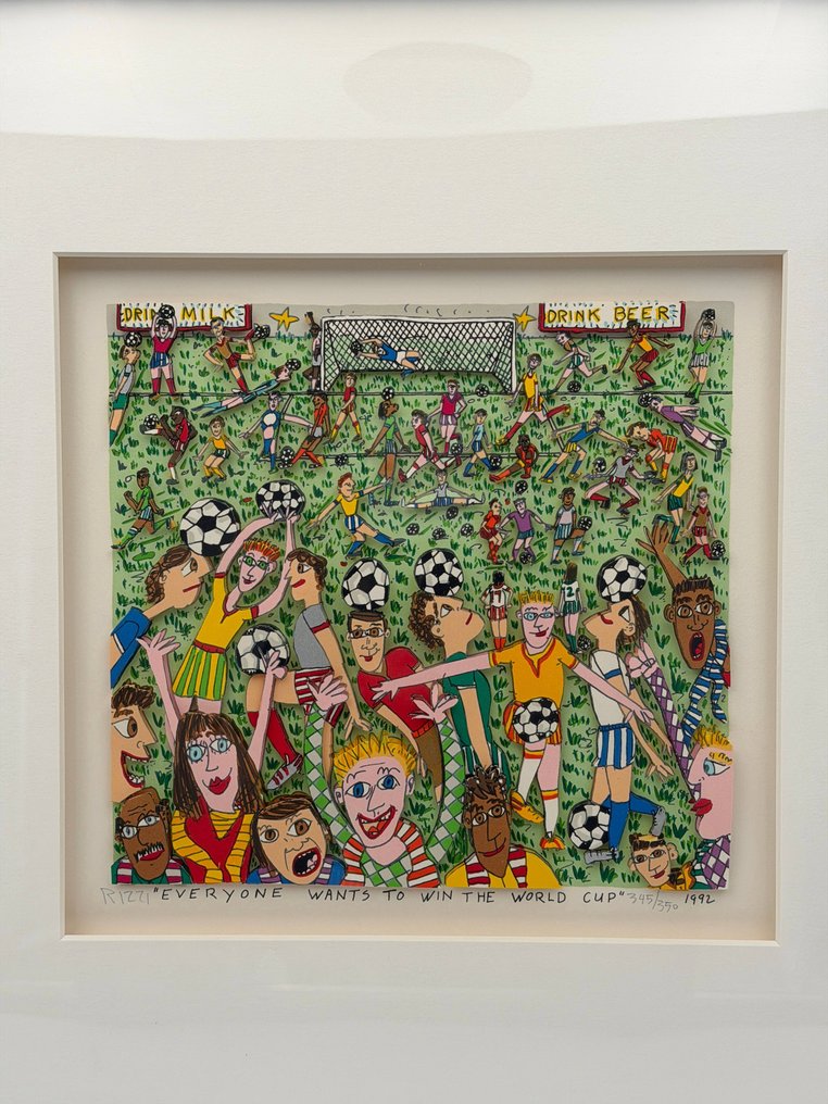 James Rizzi (1950-2011) - EVERYONE WANTS TO WIN THE WORLD CUP · 3D silkscreen #2.1