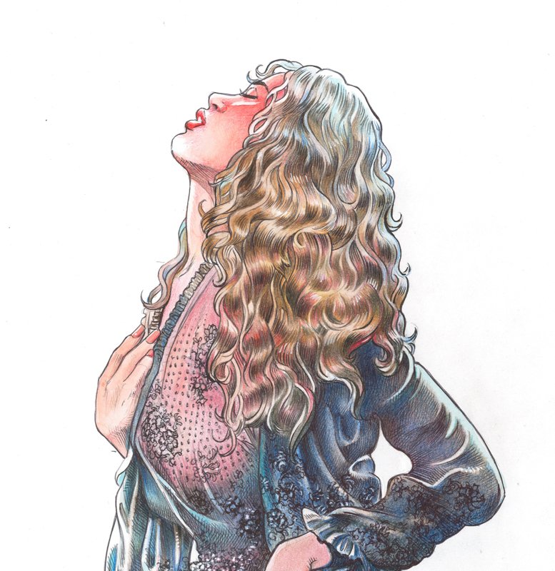 Bondi, William - Original colour drawing - Pin Up - Sul letto - 2024 #2.1