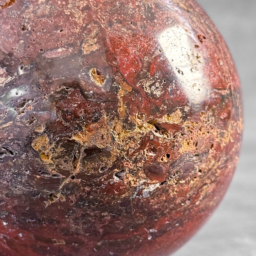 无底价 - 精美的红玉髓一对 支架上的球体- 2400 g - (2) #4.3