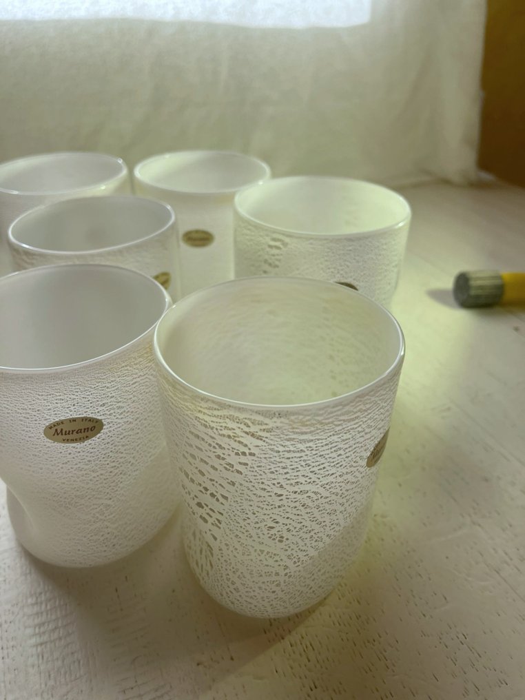 Venini - 饮料用具 (6) - CRAQUELE - 穆拉诺玻璃, 24K金 - GOTI DE FORNASA #4.3