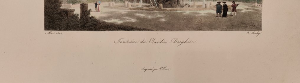 Italy - Rome; F. Villain / J. Isabey - Fontaine du Jardin Borghese / Le Temple d'Esculape à la Villa Borghèse - 1821-1850 #3.2