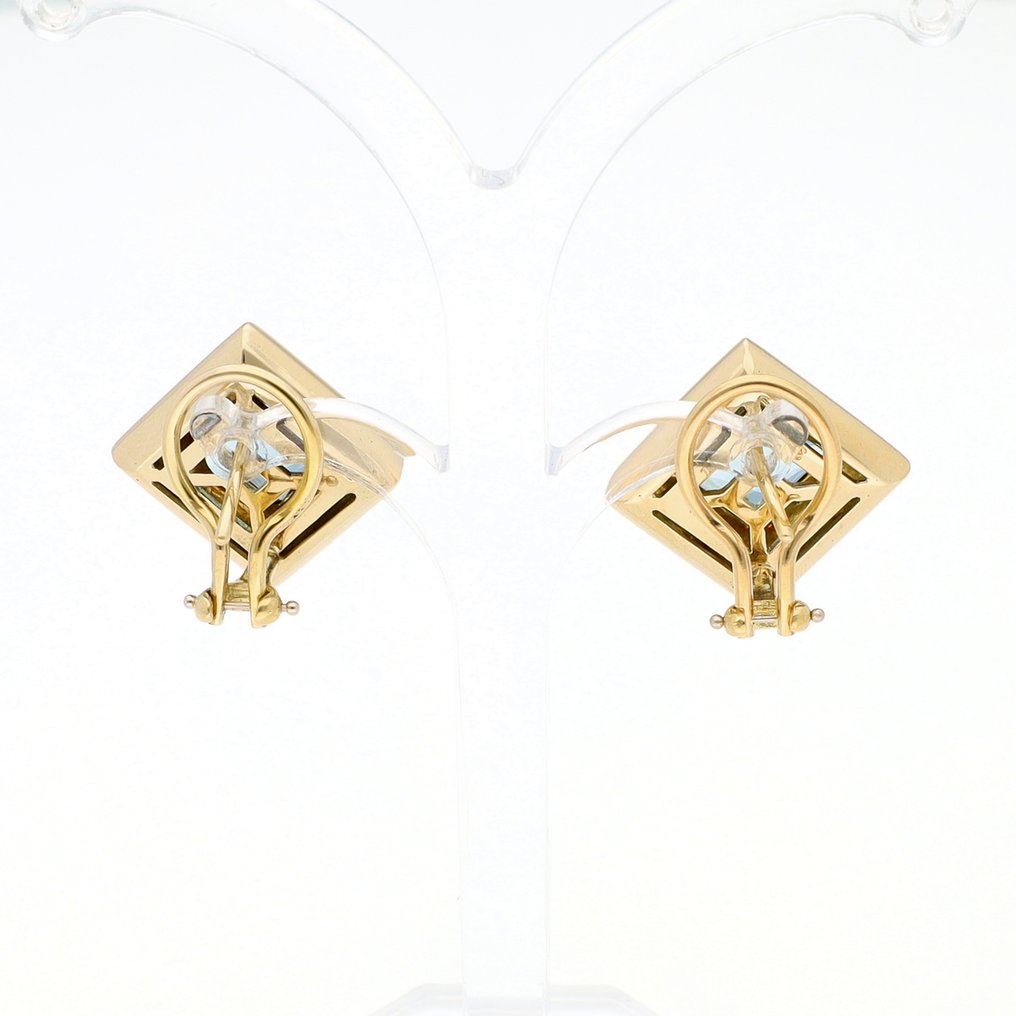 Øreringe - 18 kraat Gulguld Akvamarin #2.1