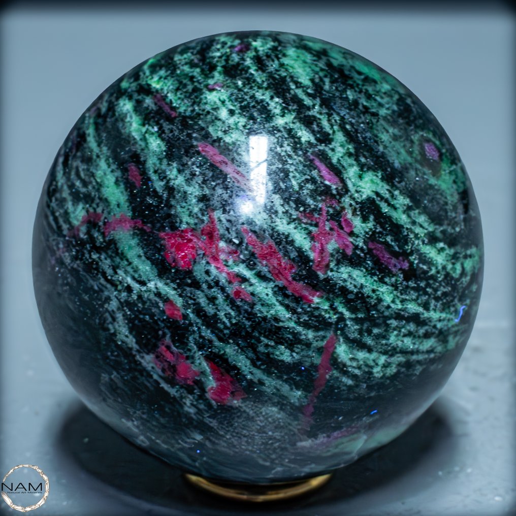 Very Rare Natural Ruby and Zoisite Crystal Sphere- 734.09 g #1.0