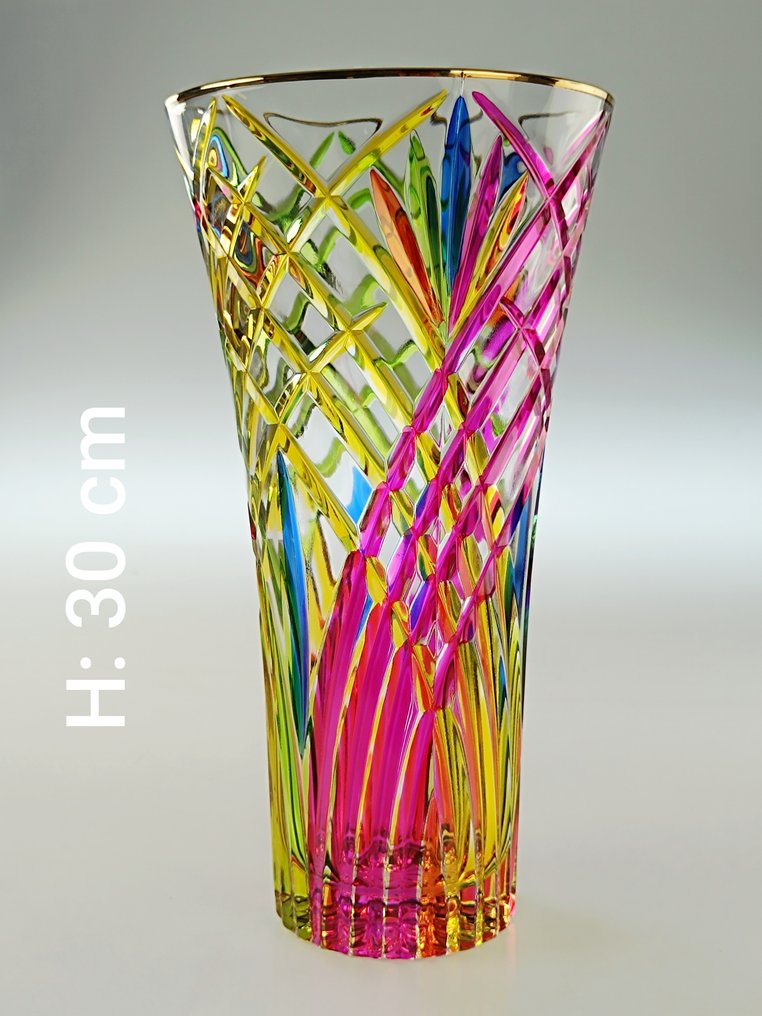 Secoloventesimo - 花瓶 -  彩虹花瓶 - 24K金 - 手工装饰的花瓶，用金和颜料。 #3.2