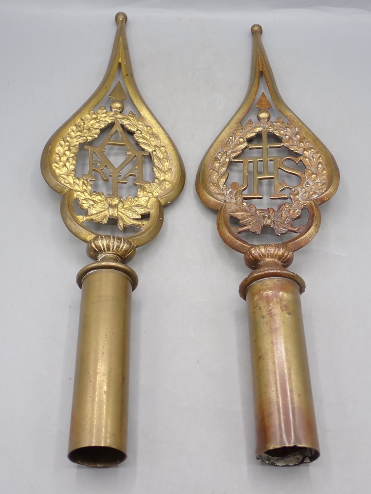 Finial (2) - 1850-1900 - Large procession finials - 37,5 cm #1.0