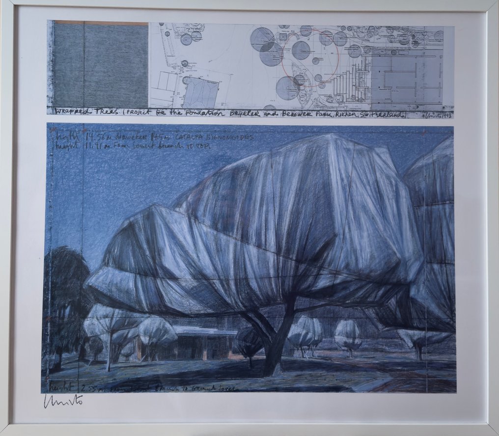 Christo (1935-2020) - Wrapped Trees I, hand signed #1.0