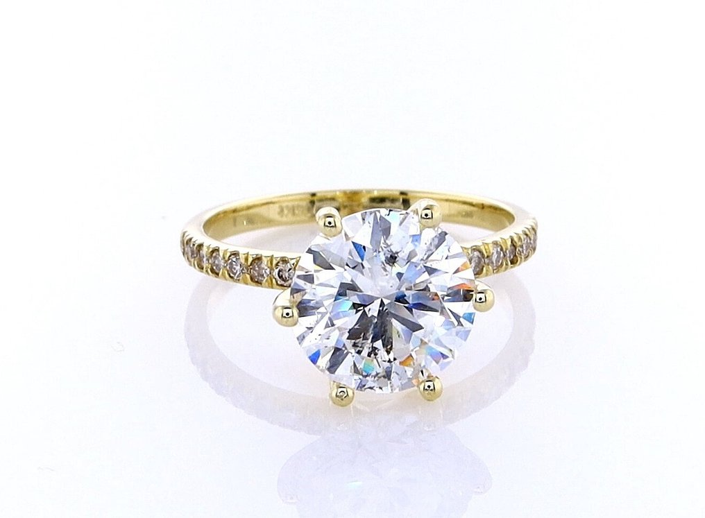 Bague - 14 carats Or jaune -  2.01ct. tw. Diamant (Naturelle) - Diamant #1.0
