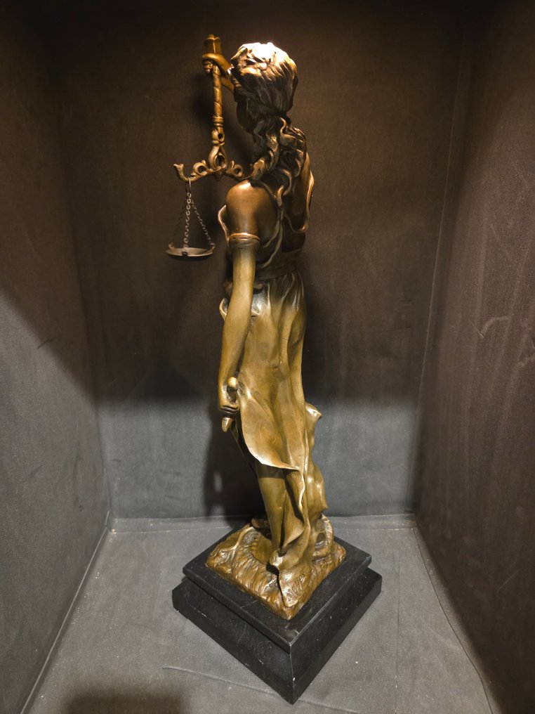 Mayer - Posąg, Large Mayer Justitia - 51.5 cm - Brązowy, Marmur #3.2
